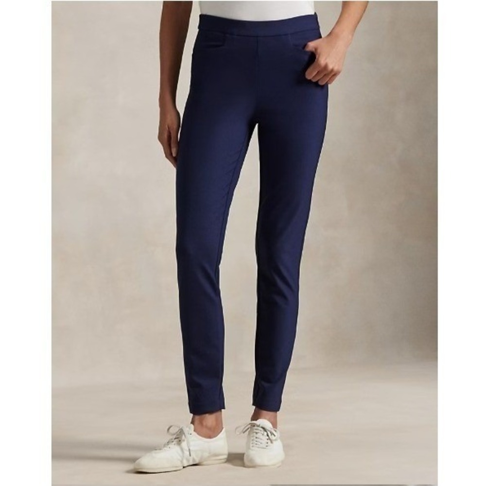RLX Ralph Lauren Stretch Twill Golf Pants Womens 8 Refined Navy Country Club New